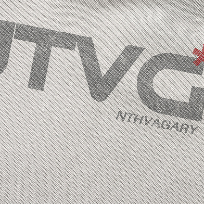 NTVG Acid Wash Long Sleeve Graphic T-Shirt – Distressed Logo Crew Neck