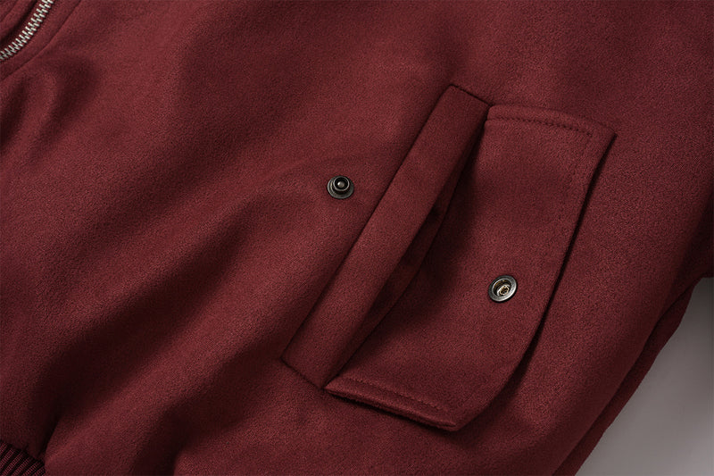 Bomber en suédine avec capuche en fausse fourrure – Manteau d’hiver oversize