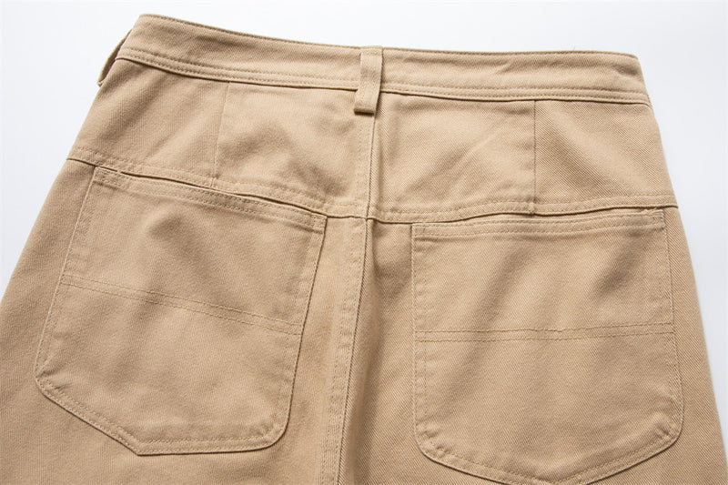Baggy-Cargohose für Herren mit weitem Bein, Einsätzen und Workwear-Stil