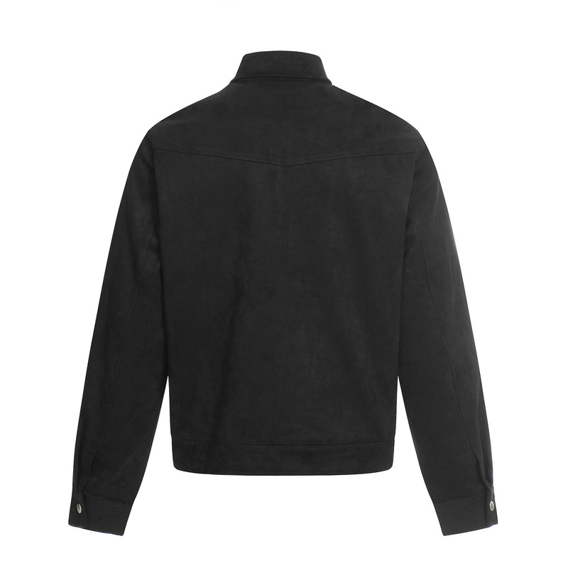 Veste en daim à fermoirs brodés – Style vintage américain Detroit pour homme