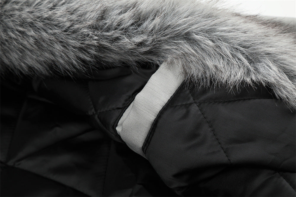 Men's Studded Bomber Jacket with Faux Fur Collar – High Street Winter Coat