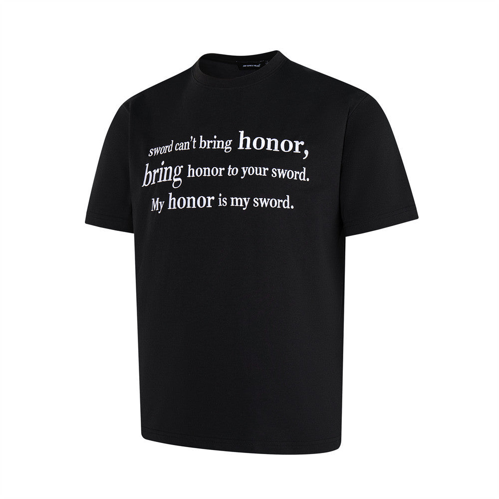 Honor & Sword Graphic Print Oversized T-Shirt