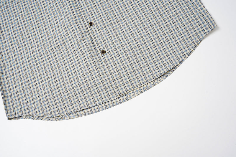 Chemise en flanelle à carreaux bleus – Coupe décontractée, manches longues et boutonnage