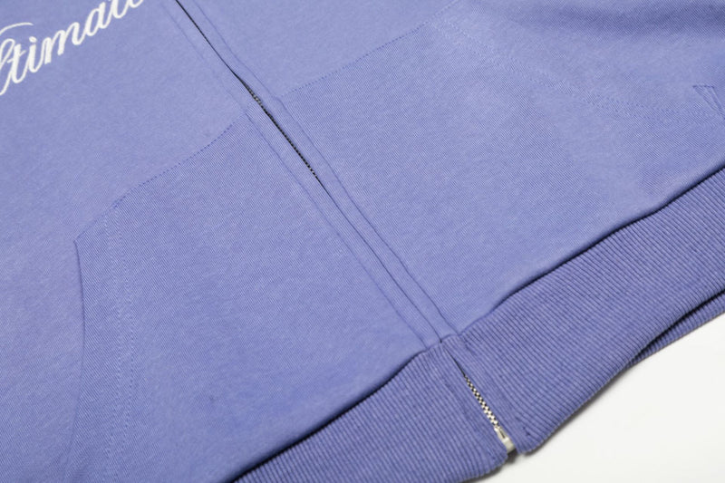 Sweat zippé à capuche avec oreilles de diable et doublure étoilée — Style vintage américain court