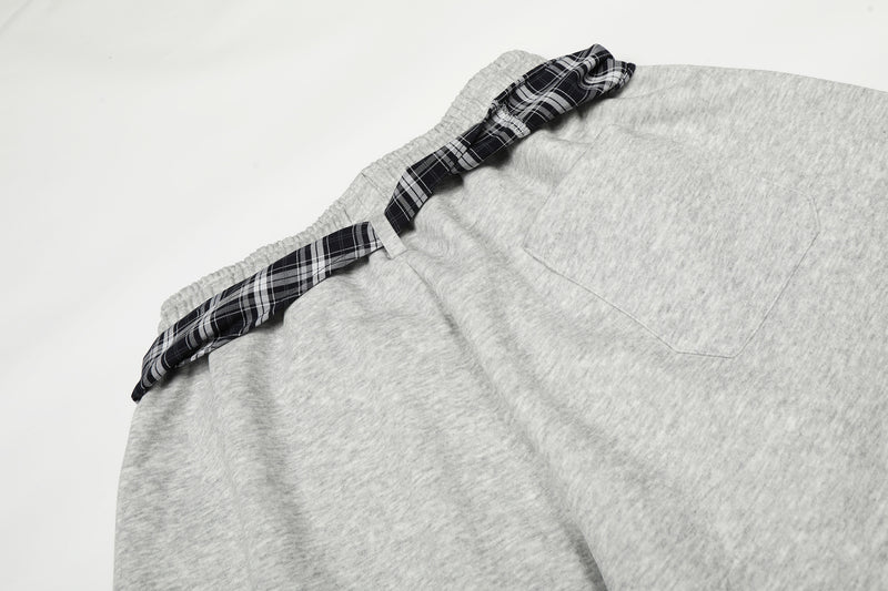 Wide-Leg-Sweatpants mit Karoband – Oversized-Hip-Hop-Barrel-Pants