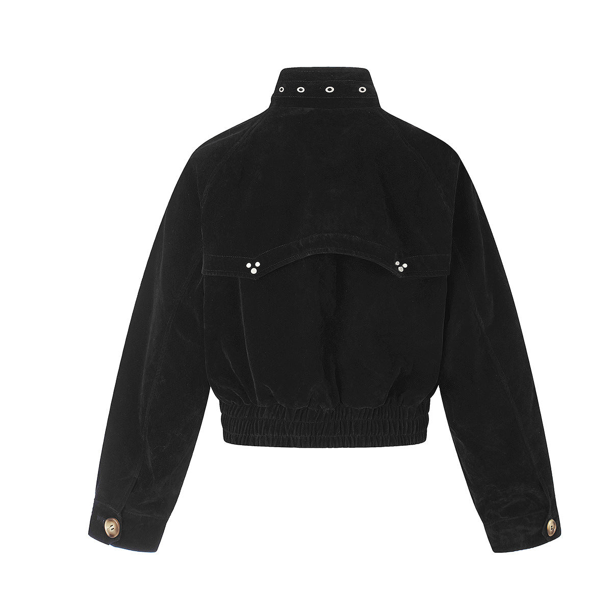 Blouson bomber court en suédine avec éléments métalliques – Style streetwear punk
