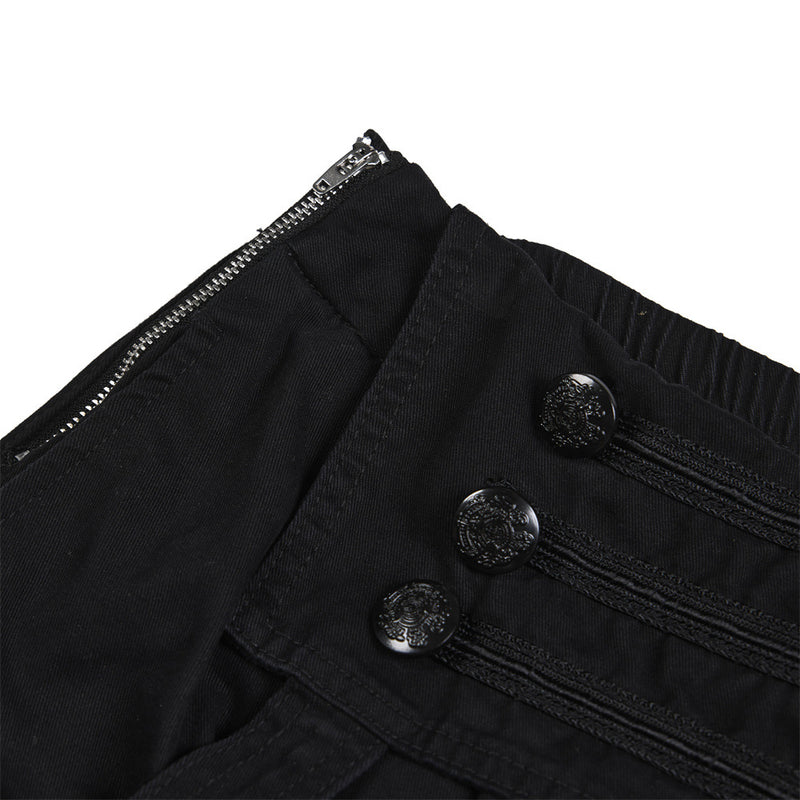 Black Cargo Pants Men – Wide Leg Double-Breasted High-Street Trousers