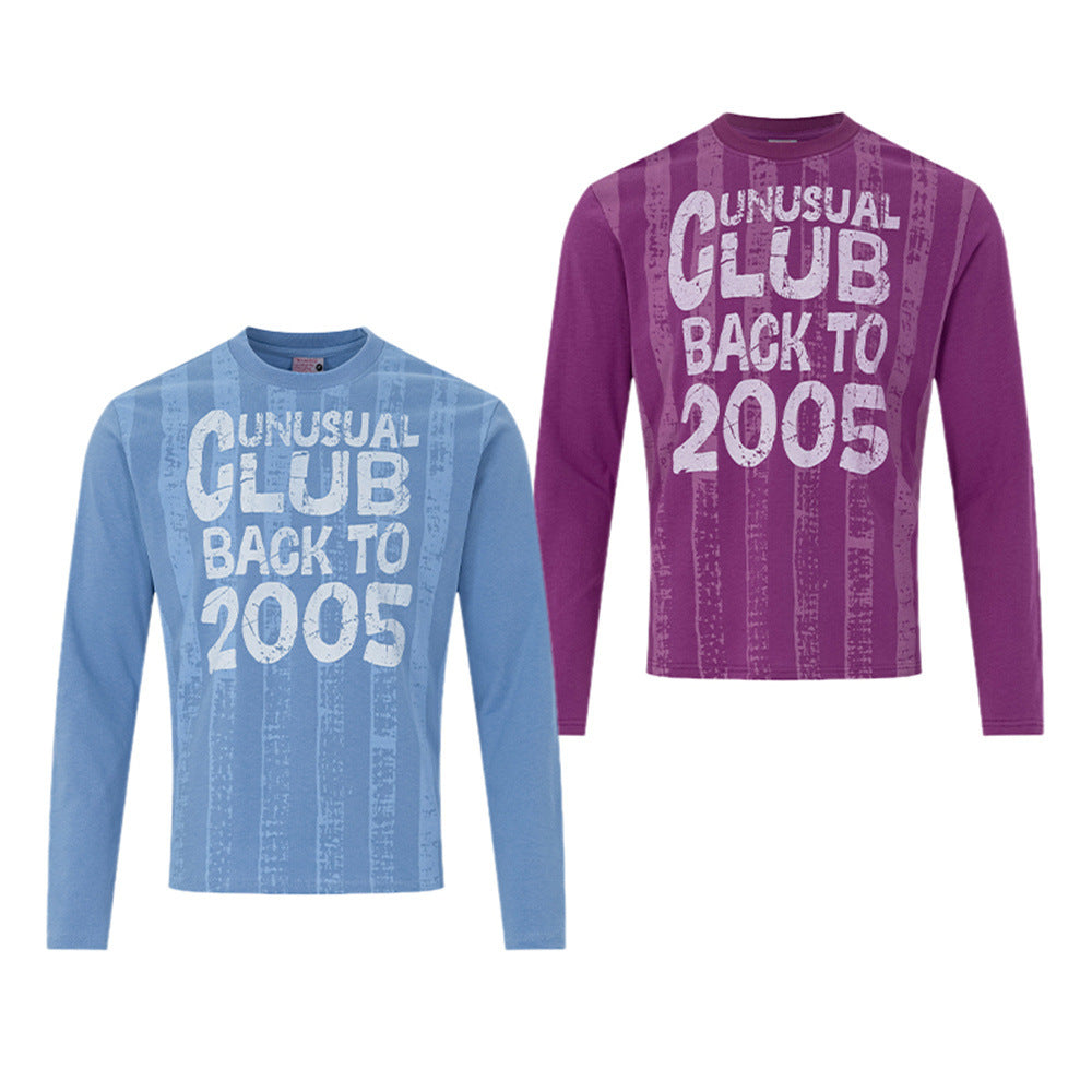 T-shirt manches longues graphique Unusual Club Back to 2005 – Coupe décontractée à col rond