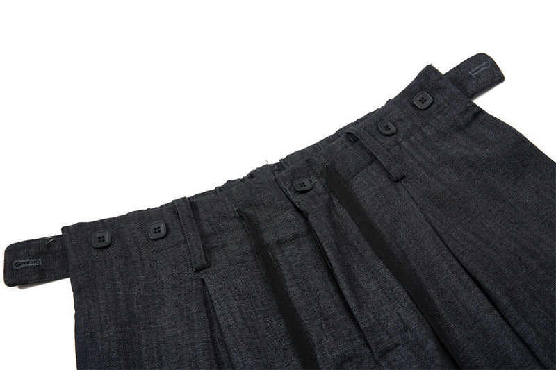 Wide-Leg Pleated Trousers – Men's Loose Fit Draped Floor-Length Pants