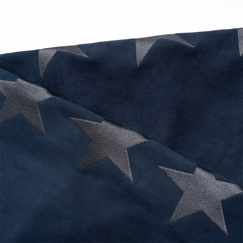 Zip-Up Hoodie with Star Sleeve Detail and Gothic Logo — Oversized Suede-Finish