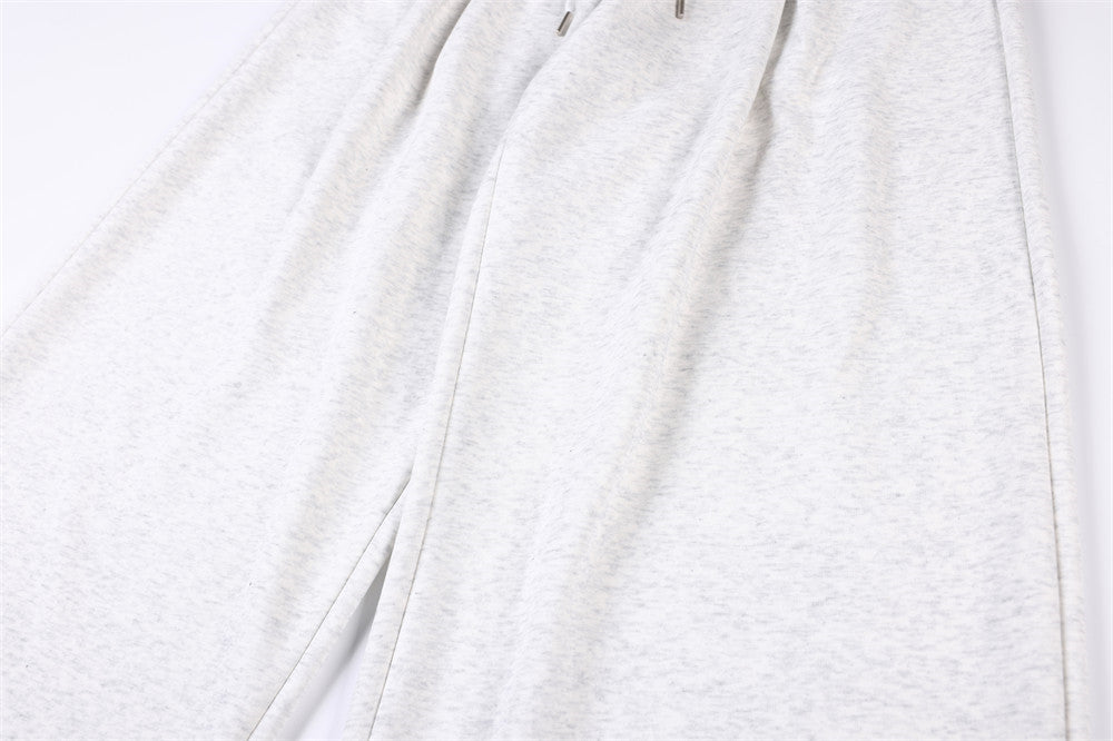 Pantalon de survêtement homme coupe wide leg – Étoiles, lettrage et cordon plissé