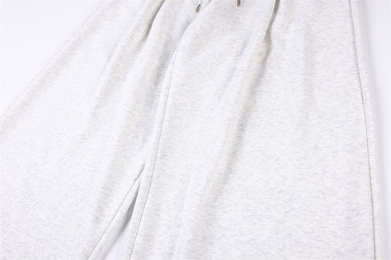 Pantalon de survêtement homme coupe wide leg – Étoiles, lettrage et cordon plissé