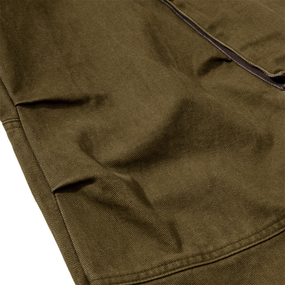 Wide-Leg Cargo Pants with Multi-Pocket Contrast Panel Design