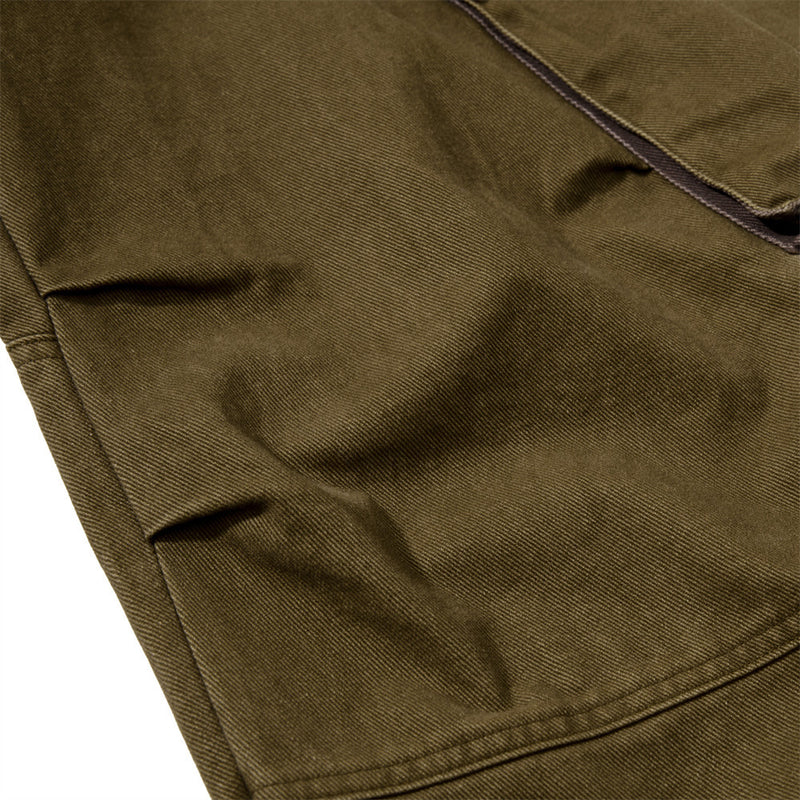 Wide-Leg Cargo Pants with Multi-Pocket Contrast Panel Design