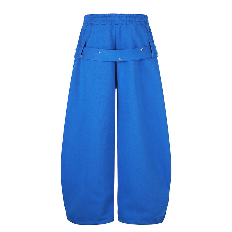 Star Studded Belt Wide Leg Sweatpants – Oversized High Street Baggy Trousers