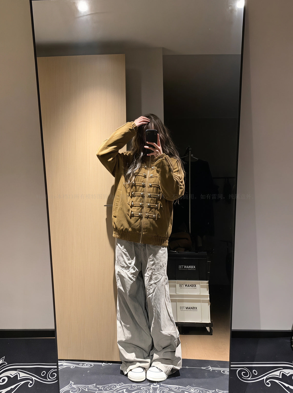 Military Napoleon Button Padded Jacket – Vintage Washed Court-Style Bomber