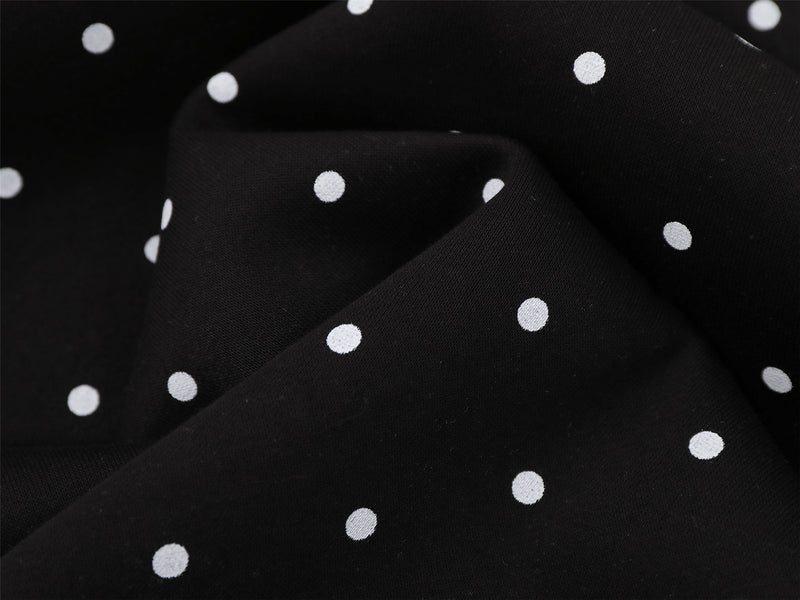 Polka Dot Zip-Up Hoodie with 3D Cat Patch & Star Embroidery – Oversized Unisex