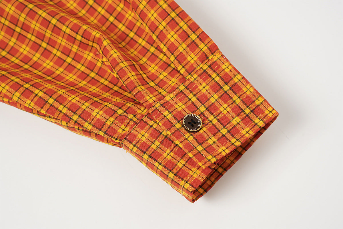 Chemise en flanelle à carreaux bleus – Coupe décontractée, manches longues et boutonnage