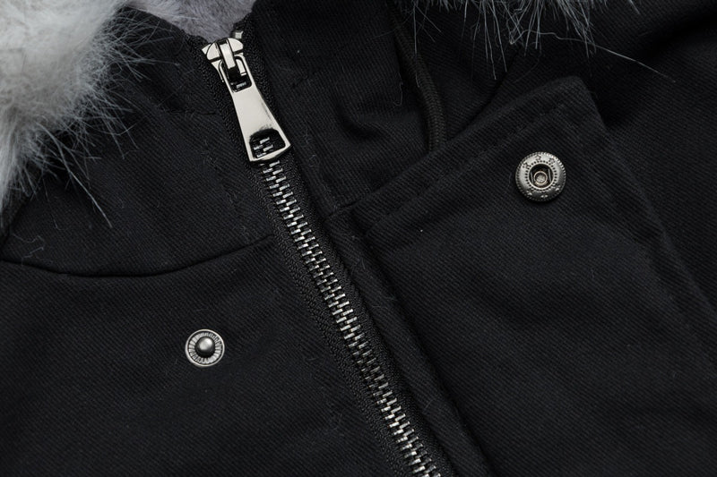 Chaqueta acolchada oversize con capucha y ribete de pelo sintético