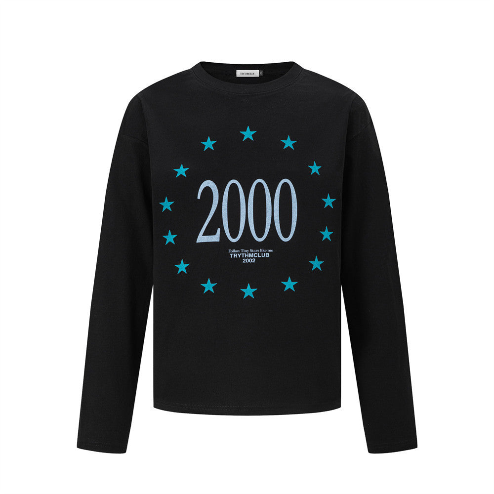 2000 Star Circle Graphic Long-Sleeve T-Shirt – Relaxed Fit