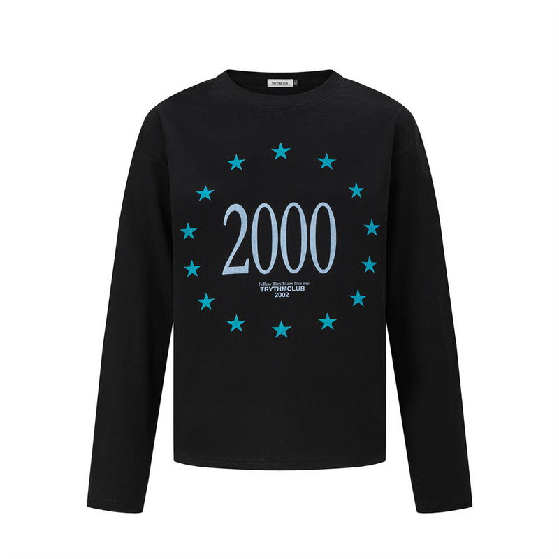2000 Star Circle Graphic Long-Sleeve T-Shirt – Relaxed Fit