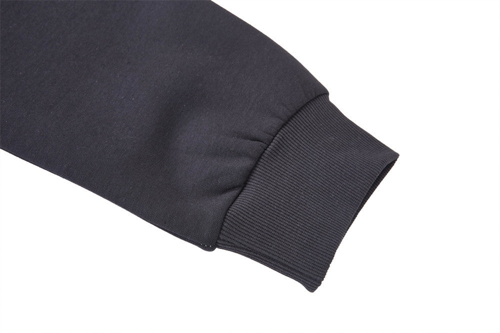 Men's Black Zip-Up Hoodie – Colorblock Graphic Streetwear Sweatshirt