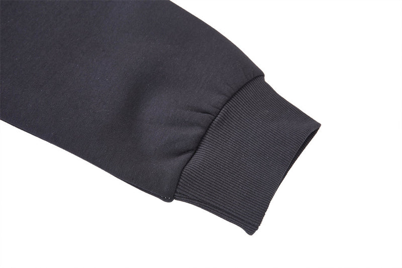 Men's Black Zip-Up Hoodie – Colorblock Graphic Streetwear Sweatshirt