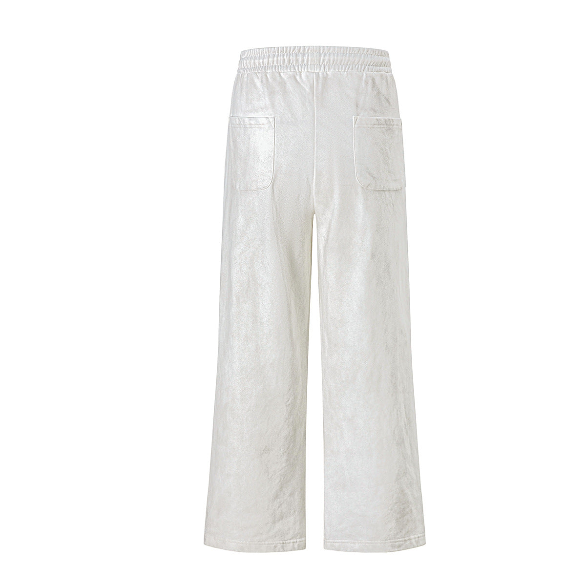 Pantalon de survêtement à jambes larges avec motif de notes de musique, coupe décontractée délavée