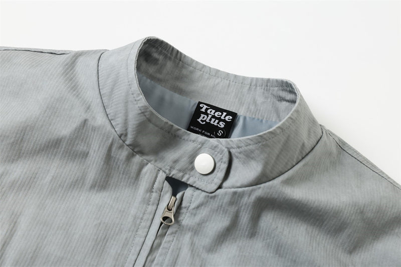 Stand Collar Zip Jacket – Oversized Corduroy with Curved Seam Detail & Large