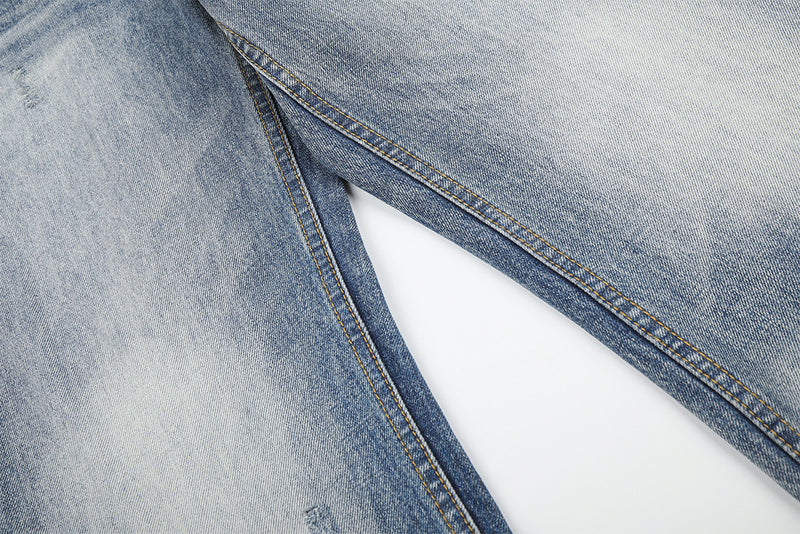 Jean baggy délavé clair – Pantalon droit en denim délavé, jambes larges et détails usés
