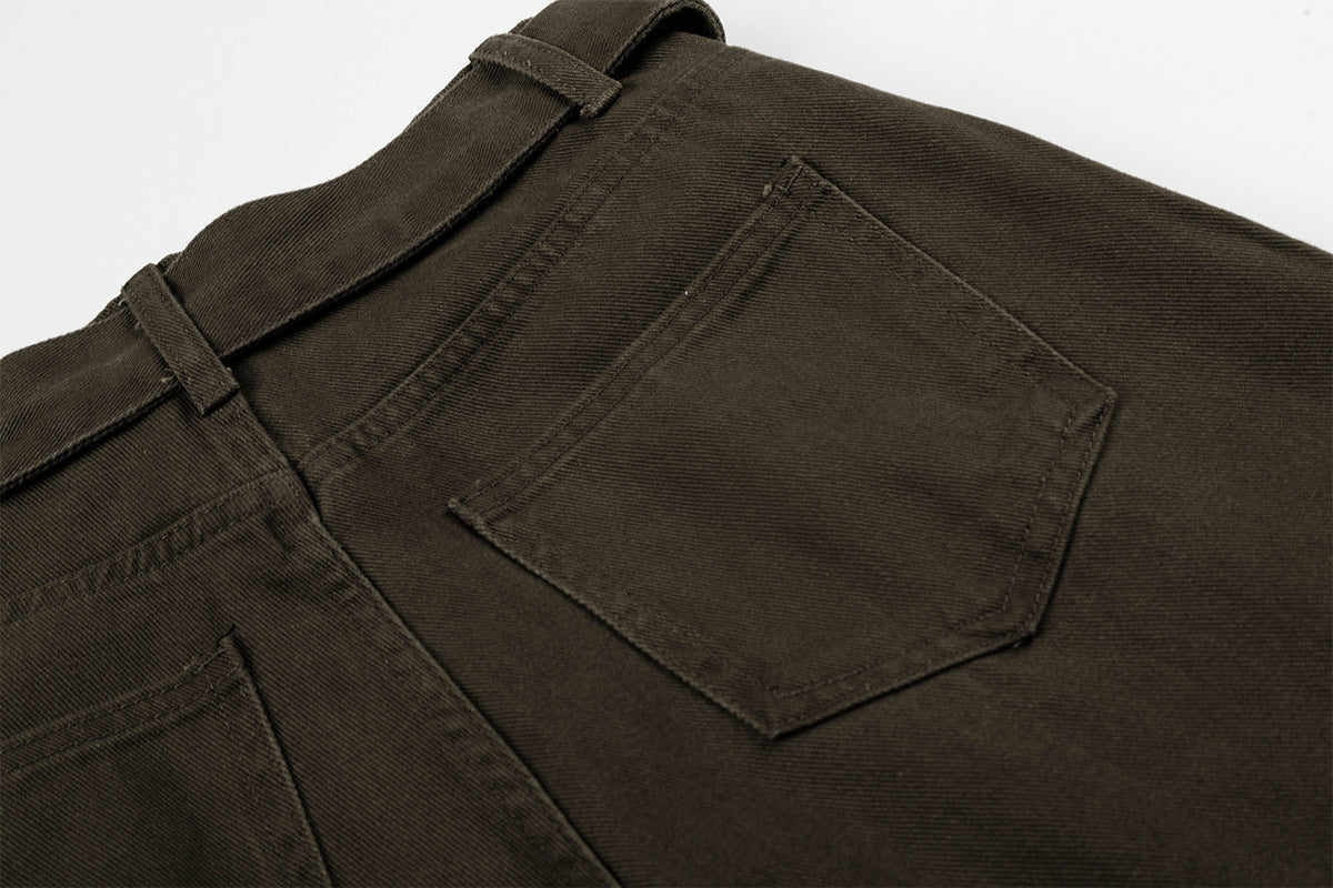 Wide-Leg Cargo Pants with Belt — Multi-Pocket Relaxed Fit
