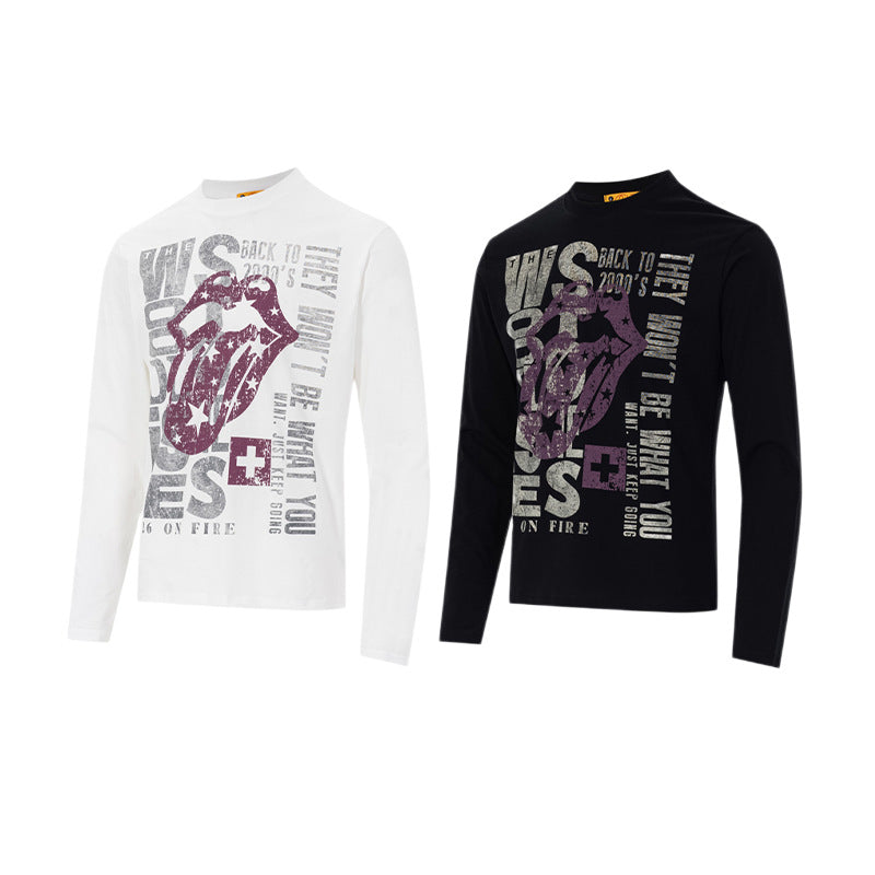 ロングスリーブ ロックグラフィックTシャツ｜色あせプリント ストリートウェアシャツ