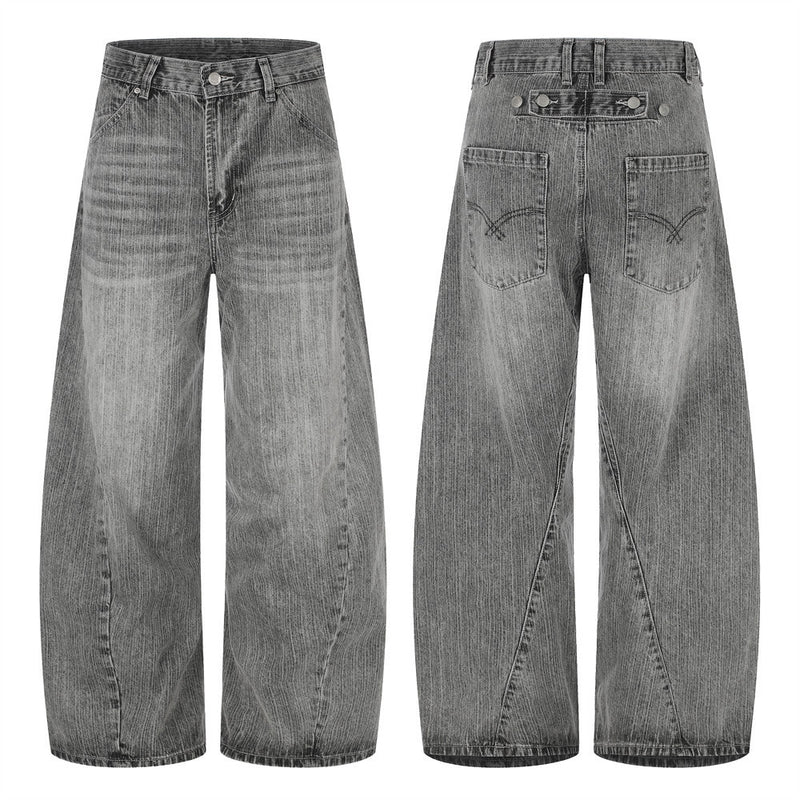 Wide-Leg Barrel Jeans – Punk Washed Vintage Silhouette