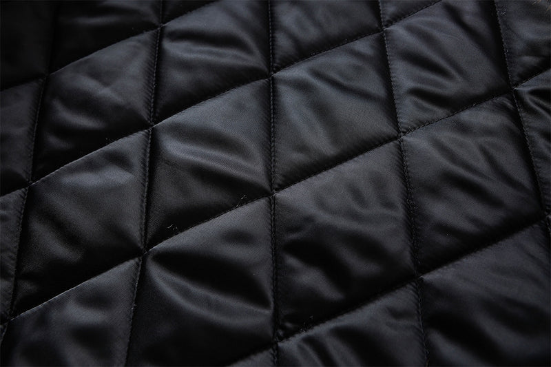 Faux Fur Collar Bomber Jacket with Quilted Lining