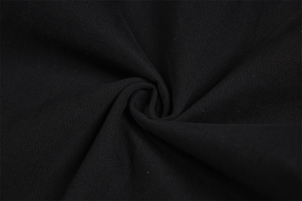 Black Cargo Pants Men – Wide Leg Double-Breasted High-Street Trousers