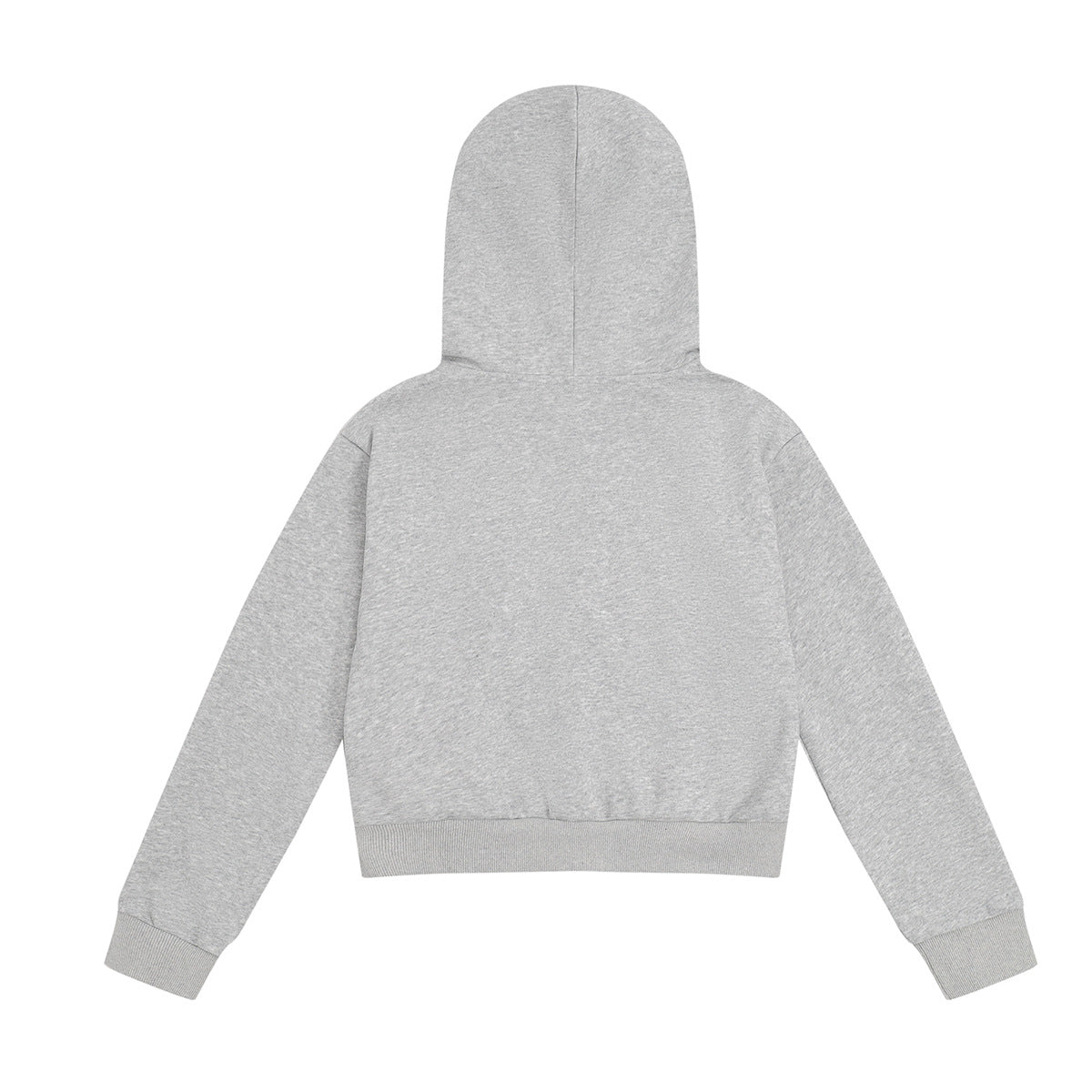 Sweat à capuche zippé court avec capuche cloutée et broderie croix