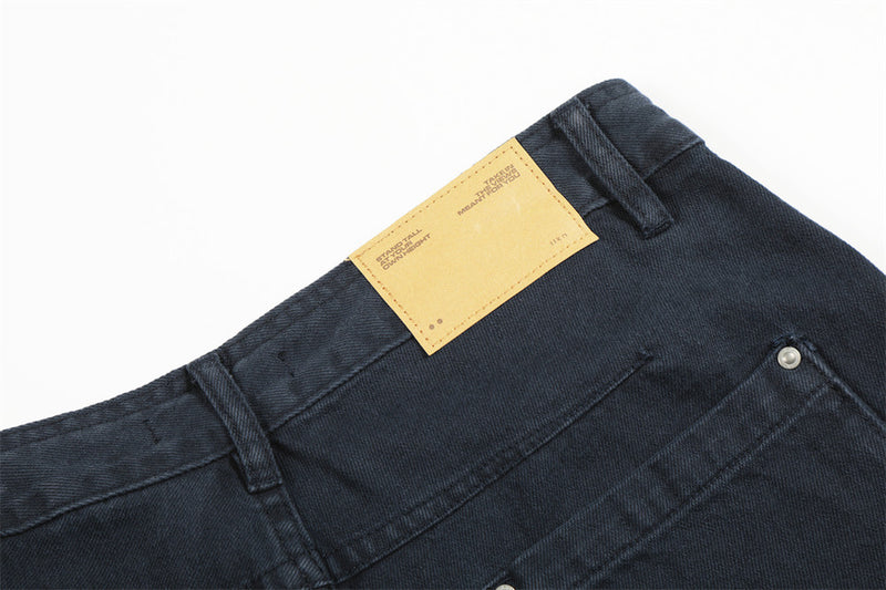 Wide-Leg Straight-Cut Trousers – Men's Relaxed Utility Pants with Back Pocket