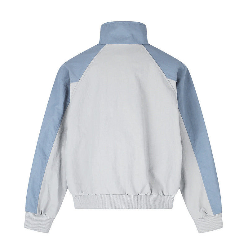 Veste de survêtement homme color block et pantalon assorti à jambes larges – col cheminée à trois rayures