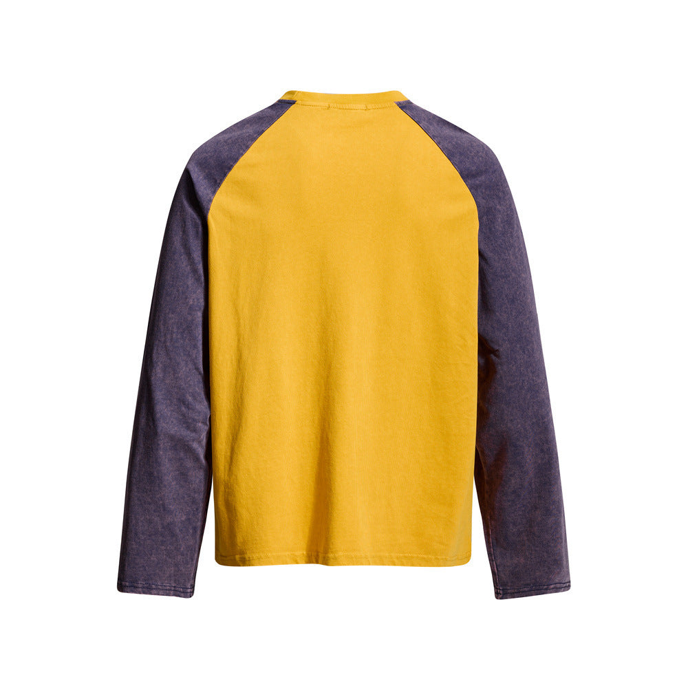 Men's Long Sleeve Tee Desert Dust & Neon Lust Raglan Graphic Shirt