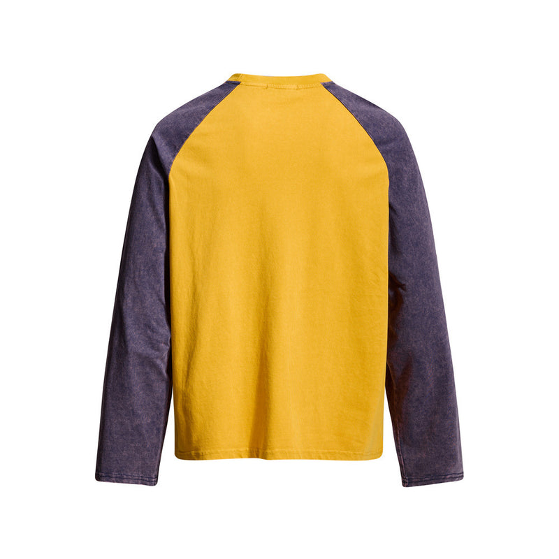 Men's Long Sleeve Tee Desert Dust & Neon Lust Raglan Graphic Shirt