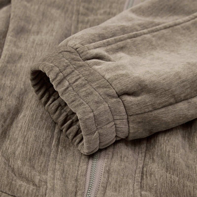 Blouson bomber homme en velours, col en similicuir et grandes poches