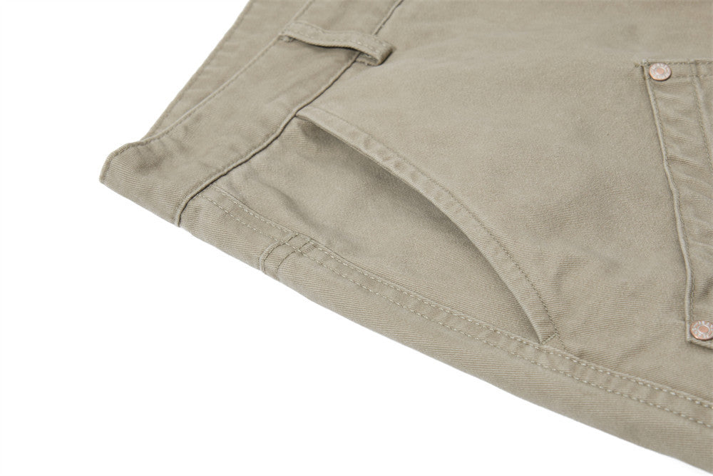 Men's Wide-Leg Cargo Pants – Loose Fit Multi-Pocket Arc-Hem Streetwear Trousers