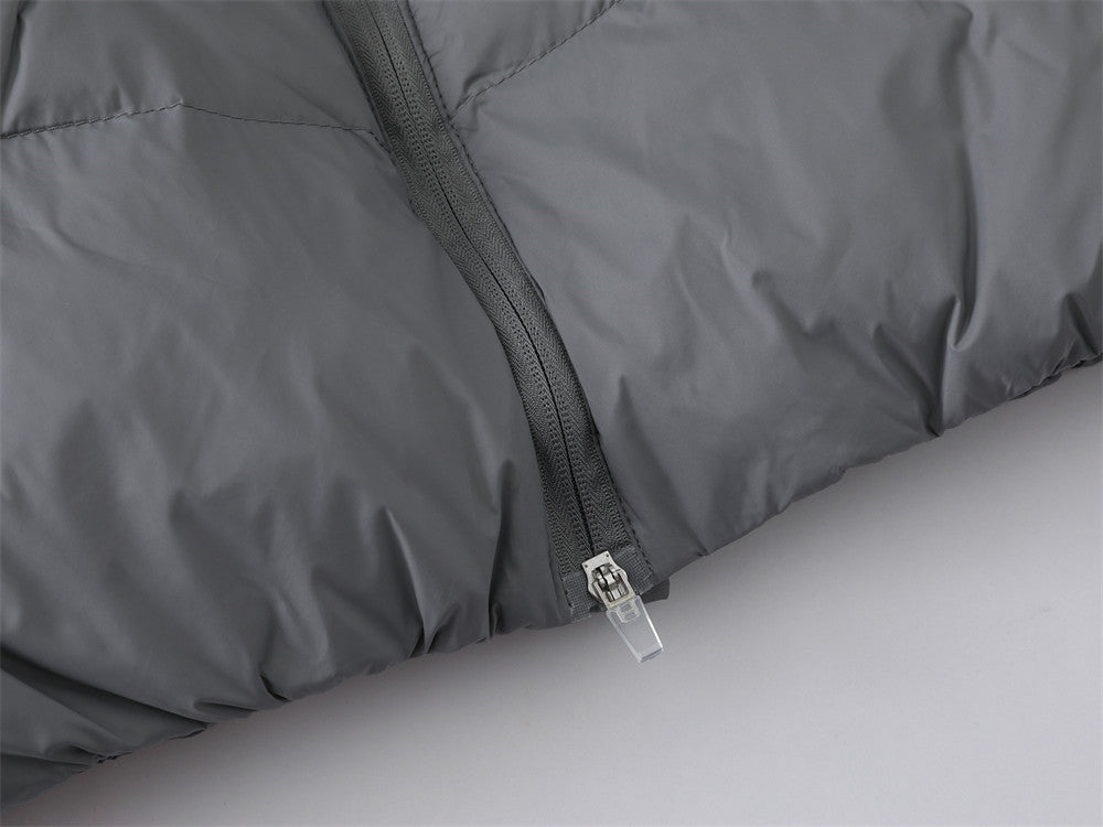 Cazadora Acolchada de Plumas con Capucha y Diseño de Varias Cremalleras para Hombre