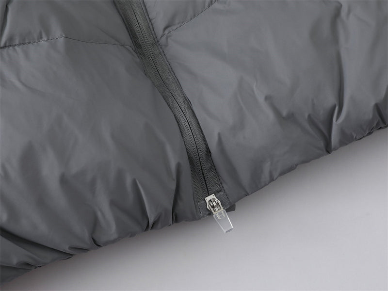 Cazadora Acolchada de Plumas con Capucha y Diseño de Varias Cremalleras para Hombre