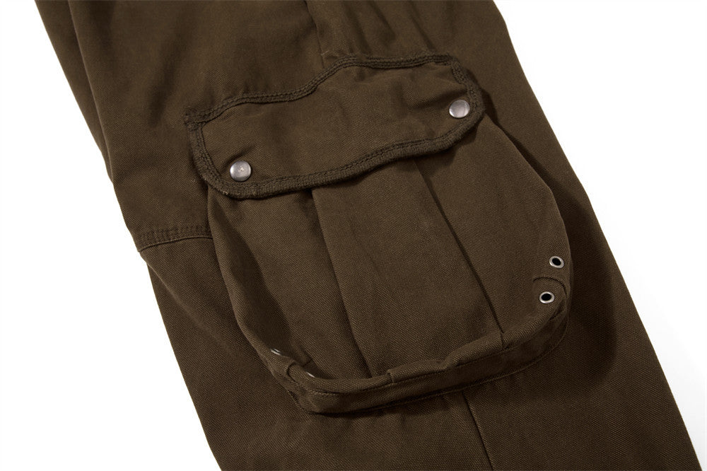 Wide-Leg Cargo Pants Men – Multi-Pocket A-Line Baggy Trousers