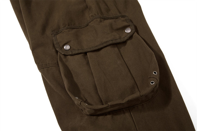 Wide-Leg Cargo Pants Men – Multi-Pocket A-Line Baggy Trousers