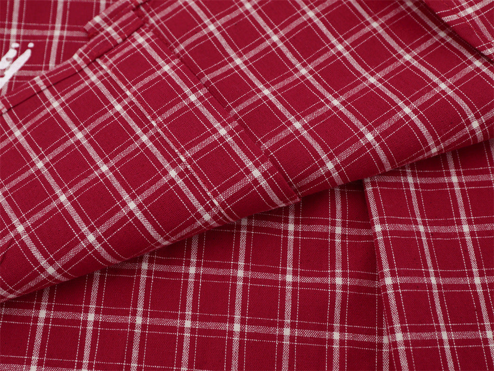 Camisa de cuadros de manga larga para hombre – Estampado gráfico desgastado, corte holgado