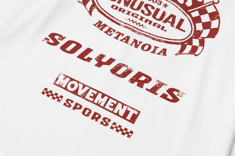 Kairos Unusual Original Graphic Long Sleeve Tee – Relaxed Fit Racing Print