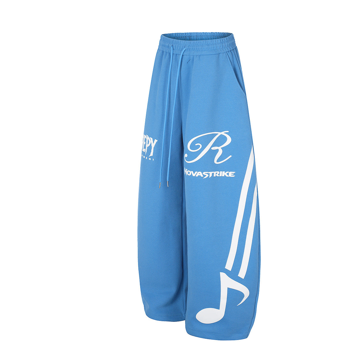 Pantalon de survêtement à jambes larges avec motif notes de musique – Jogging baggy streetwear