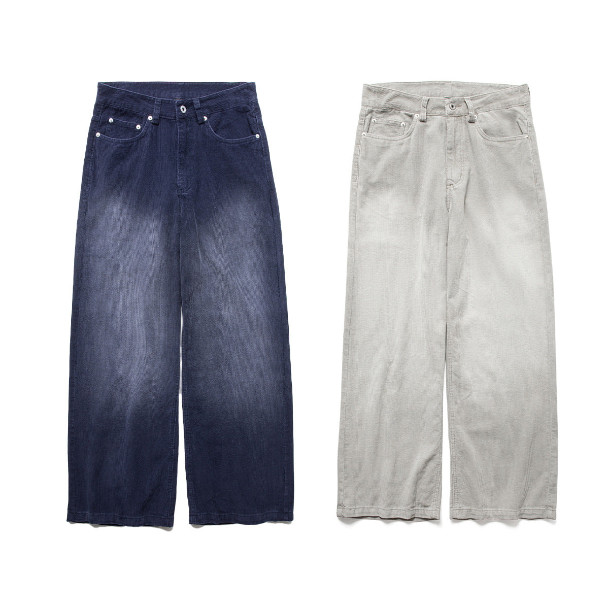 Baggy-Cordhose für Herren – Wide-Leg, gewaschen, Vintage, gerades Bein